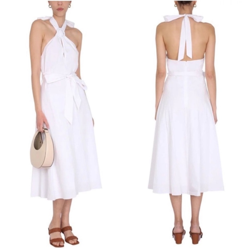 NWOT Staud Kai Stretch Cotton Halter Dress